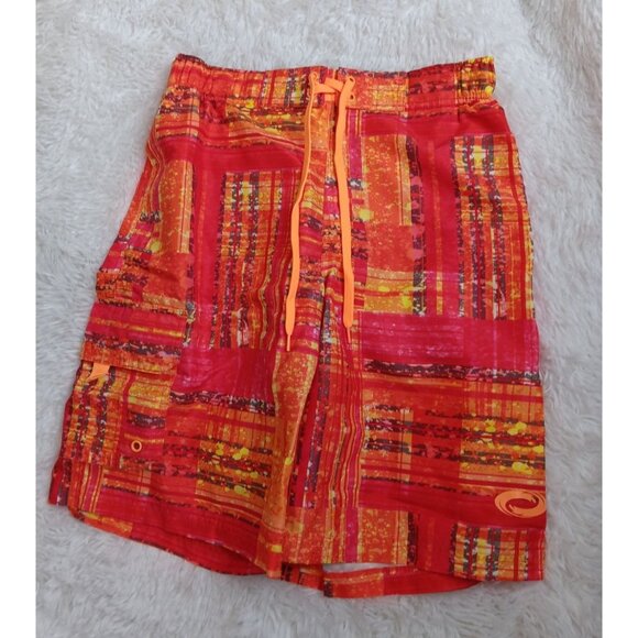 Orageous Mens M Swim Trunks Orange Board Shorts Water Sports Lake Pool Cargo Poc - Picture 1 of 7